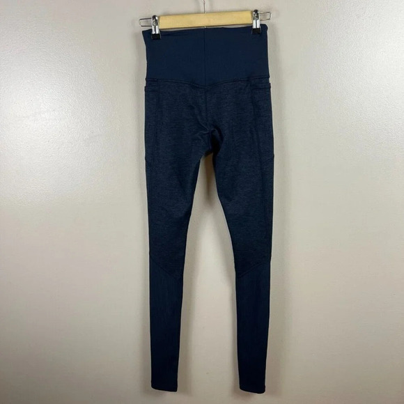 Athleta Exhale Stash Pocket Heel Tight Legging Size XS Blue Yoga Workout - Picture 3 of 12